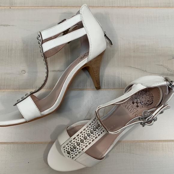 Vince Camuto Mayler Bone Leather Sandals 7 T Strap - Picture 5 of 8